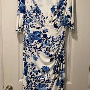 Ralph Lauren Floral Blue and White Dress